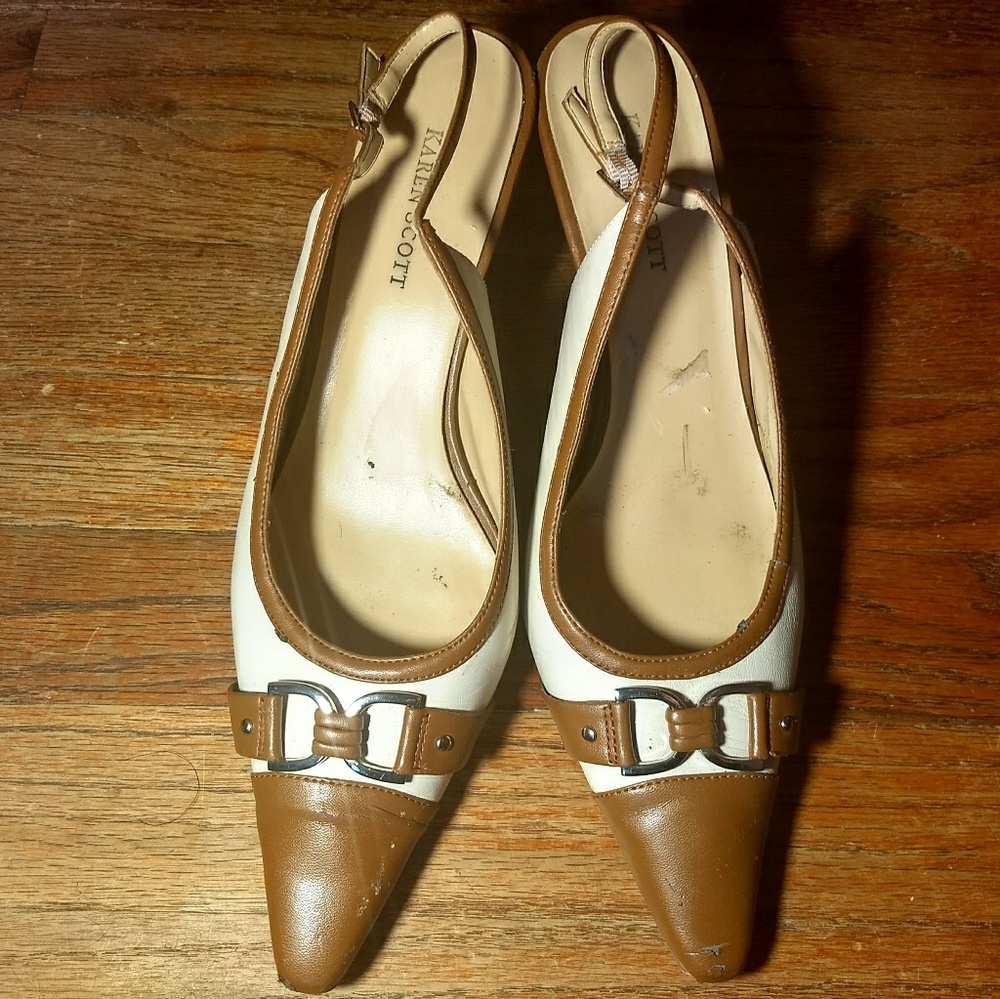 Karen Scott Brown and Cream Shoes